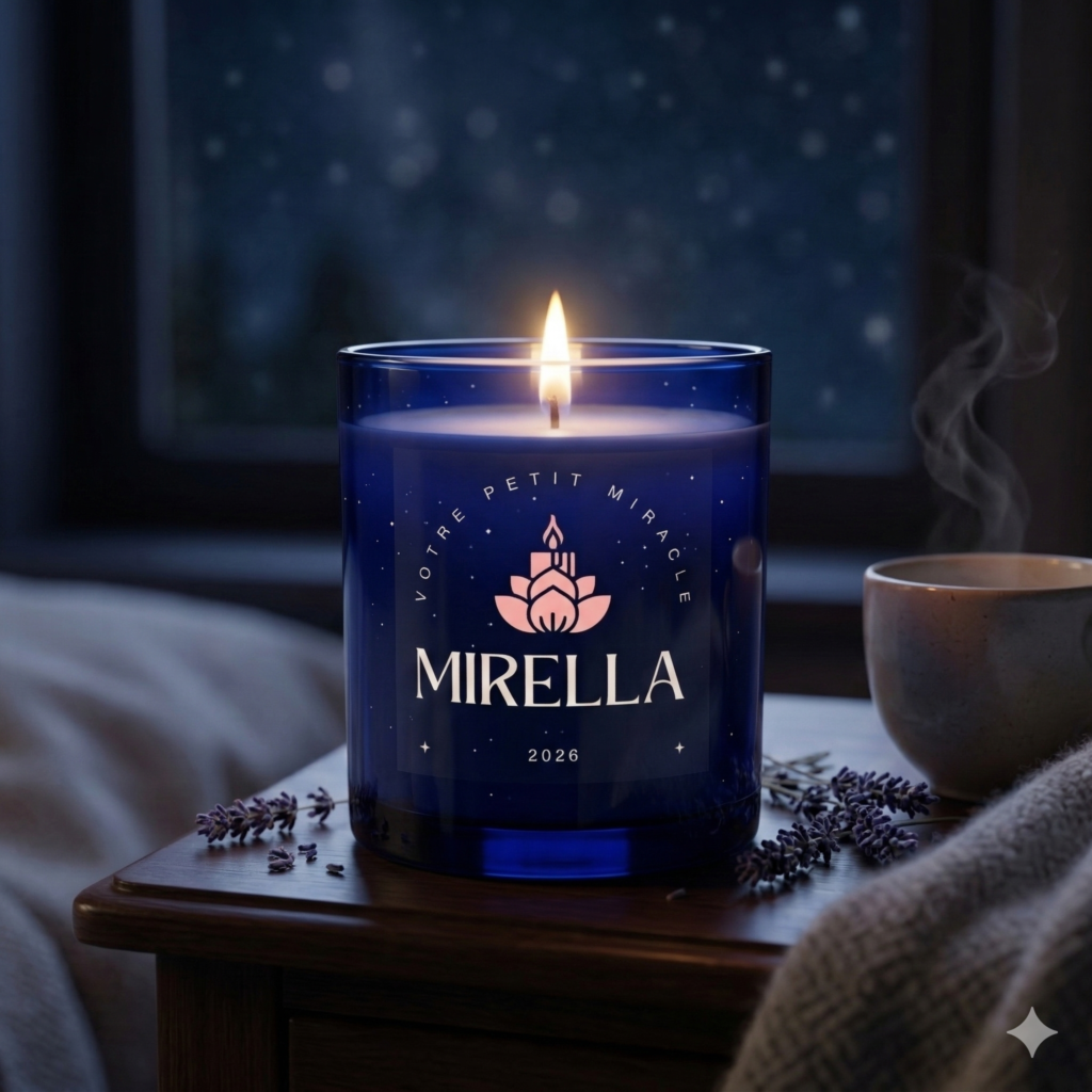 handcrafted Luxury candle starry night in a blue packaging